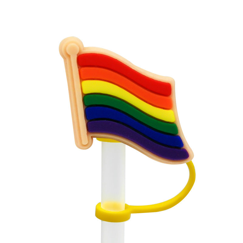 Wholesale PVC Rainbow LGBT Straw Tube Cap